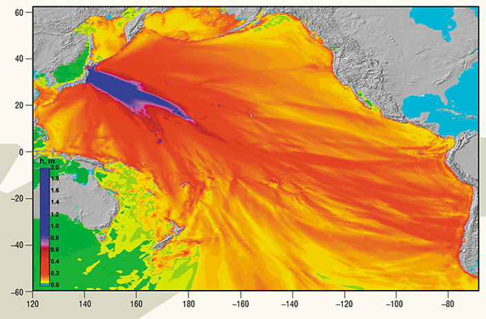 Результат расчета максимальных амплитуд цунами Тохоку 11 марта 2011 г. («Наука из первых рук» №2/3 (78), 2018) 