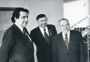1980 г.,Новосибирск,слева направо Аганбегян А.Г.,Марчук Г.И., Трофимук А.А.
